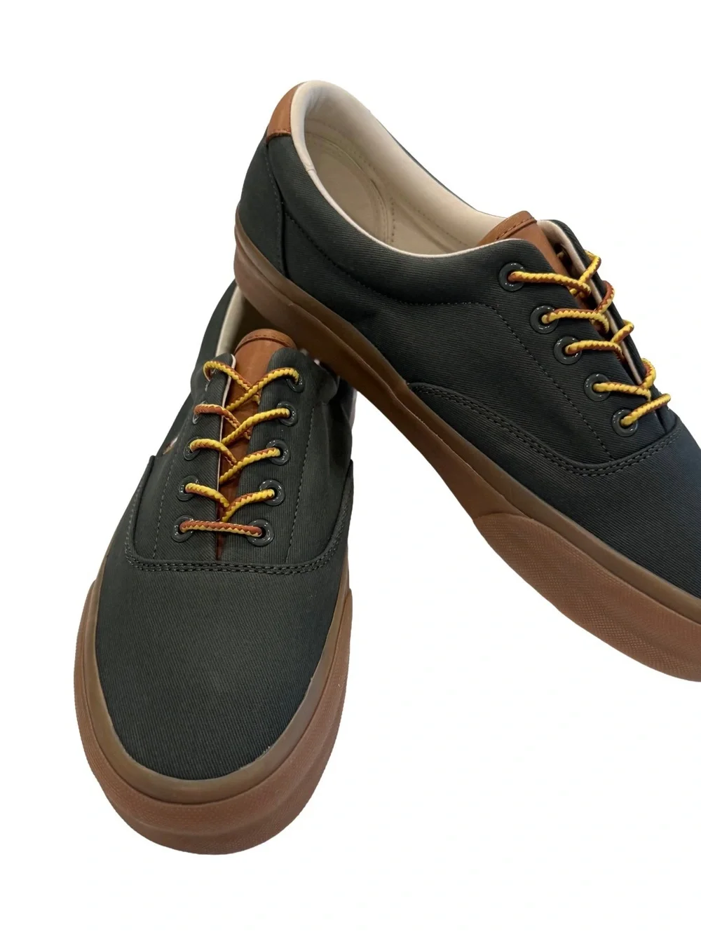 RALPH LAUREN MEN’S VAUGHN CANVAS/ LEATHER SNEAKER FLESH PONY SZ 9 NEW